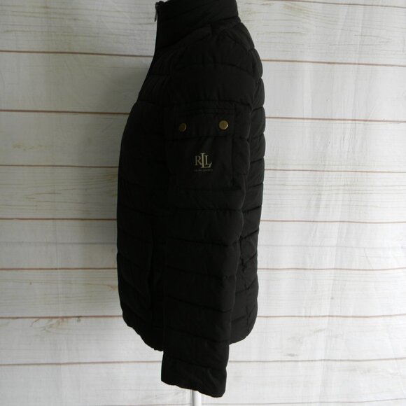 LAUREN RALPH LAUREN BLACK CLASSIC HOODED PUFFER JACKET SZ XS - Picture 3 of 5